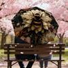 1pc Bee Flowers Automatic Folding Umbrella, Heavy Duty 8 Rib Iron Frame,  Suitable for Travel, Daily Use, Birthday, Decor Gift M0104064