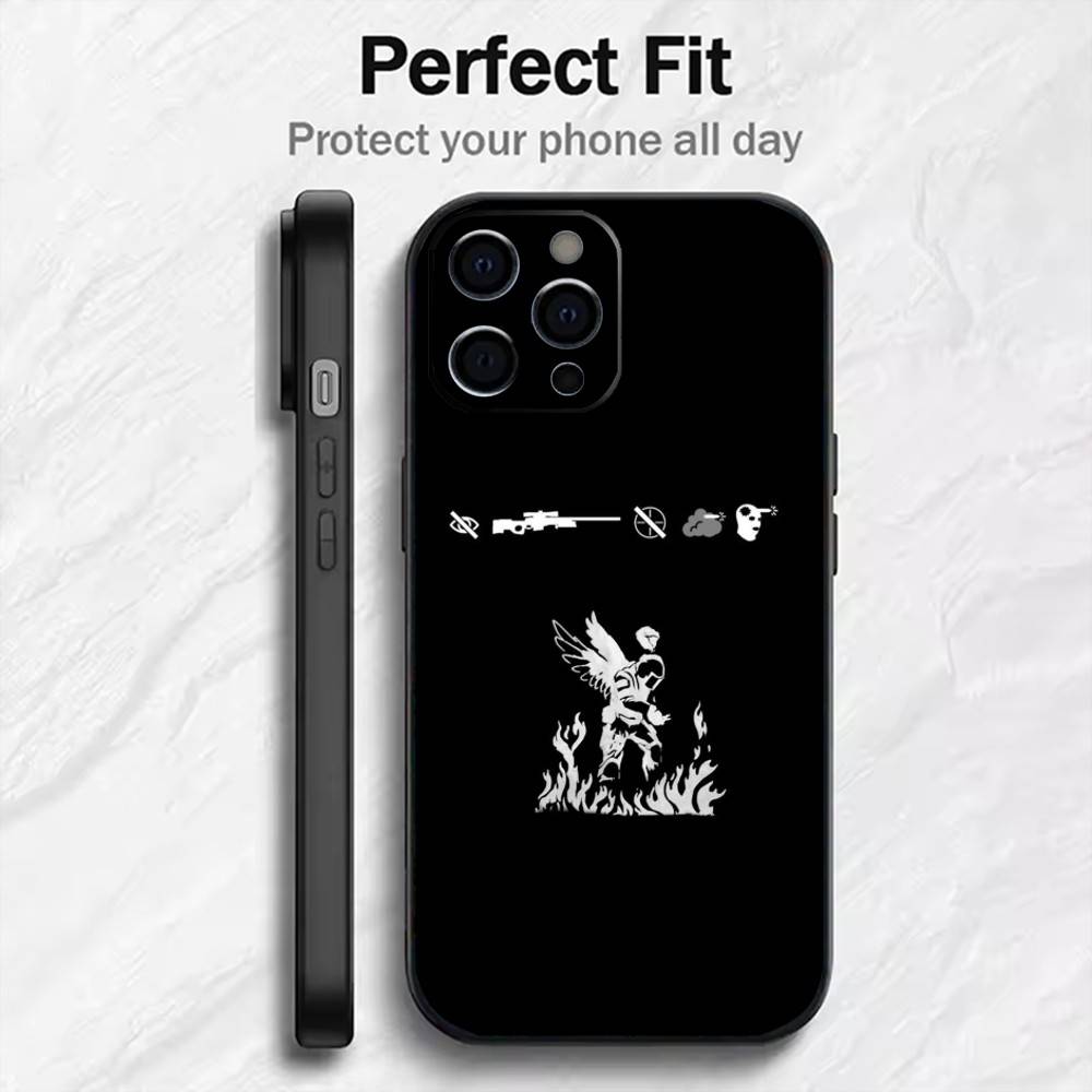 Game CS2 C-Counter S-Strikes Phone Case For iPhone17,16,15,14,13,12 Plus,Max Soft Silicone Black Cover