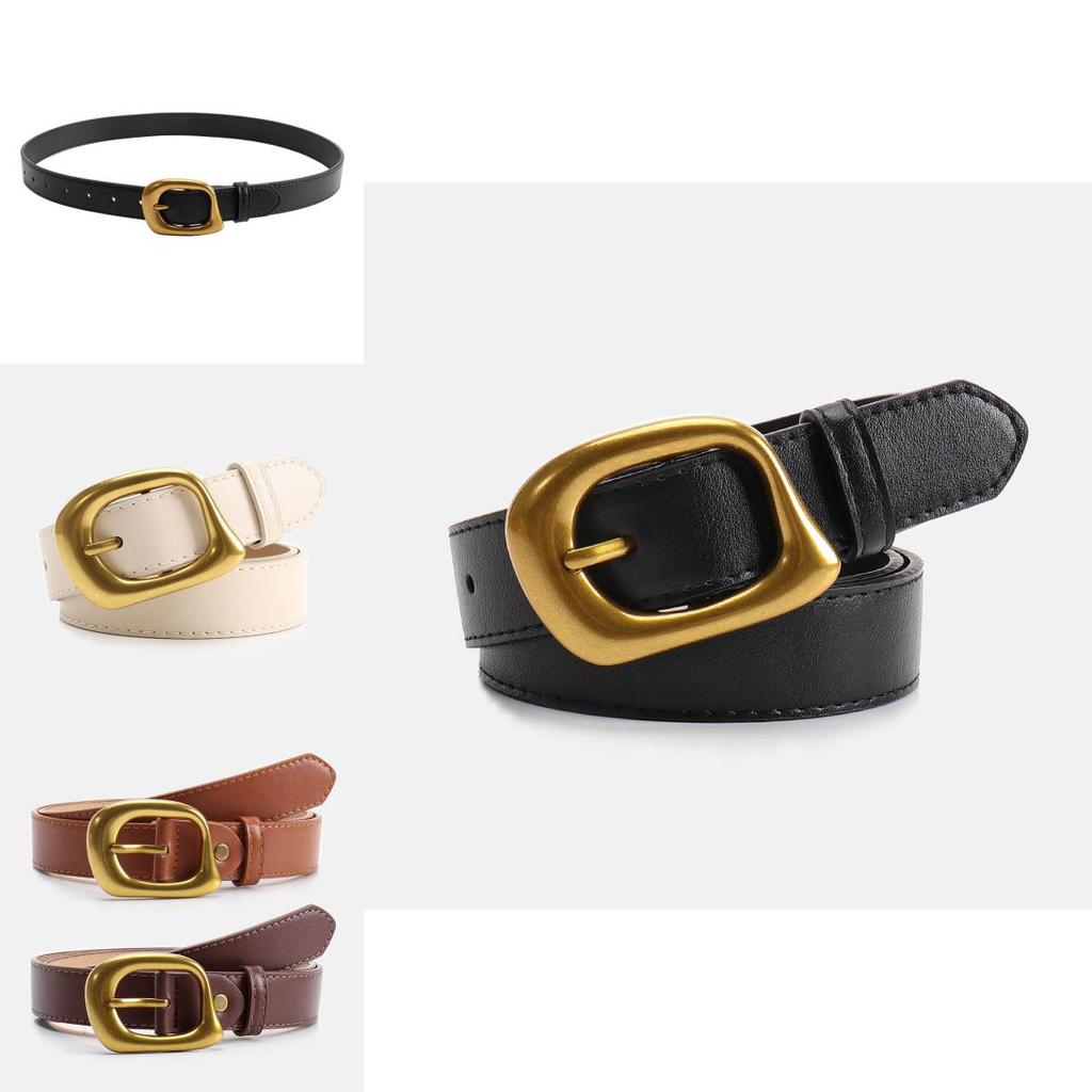 Minimalist Pu Leather Womens Belt For Office Chic Style With Alloy Buckle
