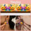 Themed Halloween Creative Colorful Pumpkin Pattern Women Earrings Acrylic