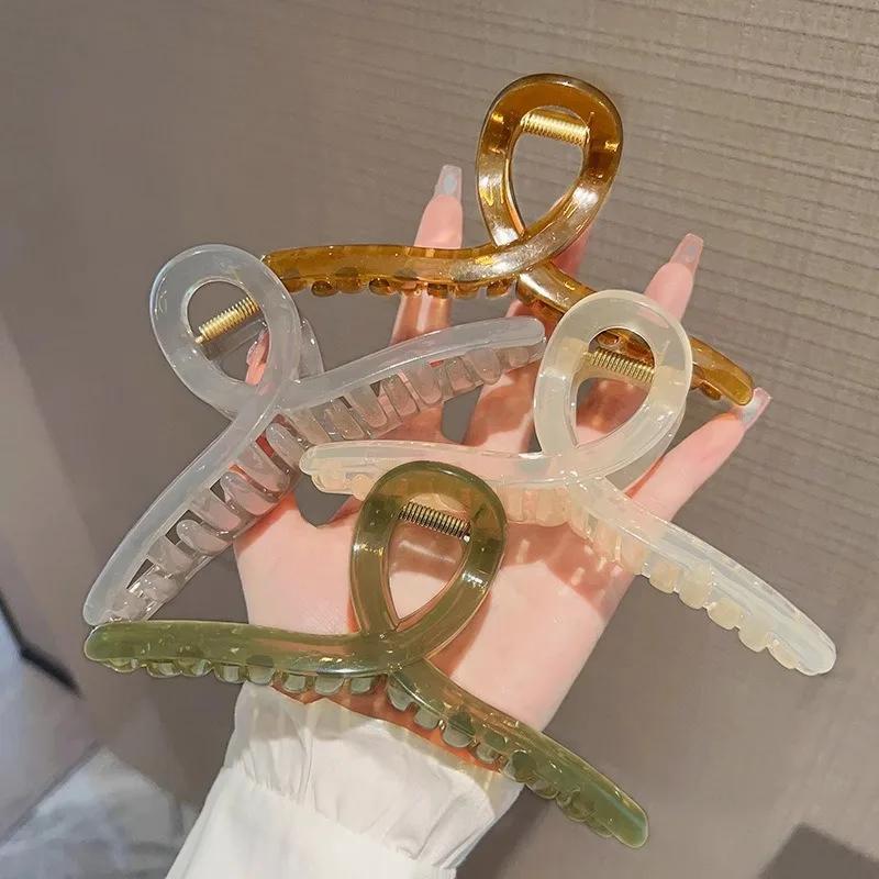 Hair Claw Clip for Women Girl Plastic Transparent Large Hair Claw Clip Crab Women's Gig Clips Claws Hair Accessories Headwear
