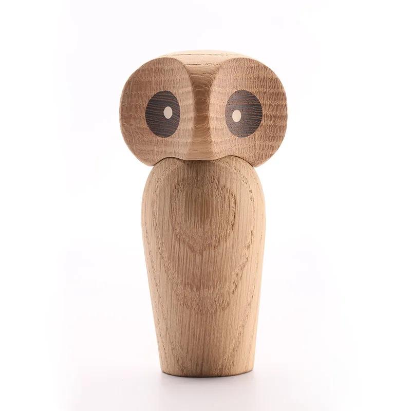 

Nordic Style Minimalist Crafts Wood Owl Animal Statue Creative Home Decoration modern Miniature Living Room Ornaments Gift хаки