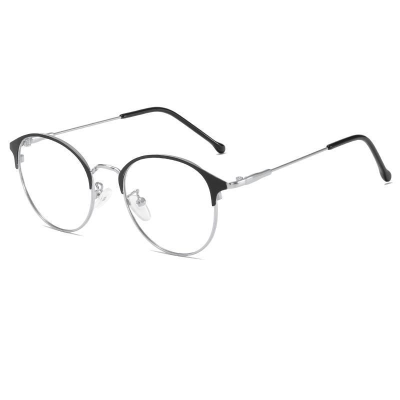 Herren Runde Anti Blaulicht Kurzsichtigkeitsbrille Damen Metall Myopie Photochromatische Korrektionsbrille 0 -0.5 -0.75 -1.0 Bis -6.0