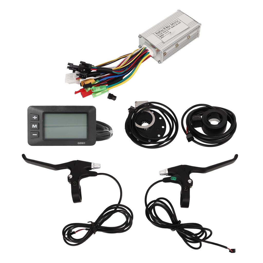 Electric Scooter Conversion Kit Waterproof GD01 Panel 17A Controller Throttle Brake Handle for 350W