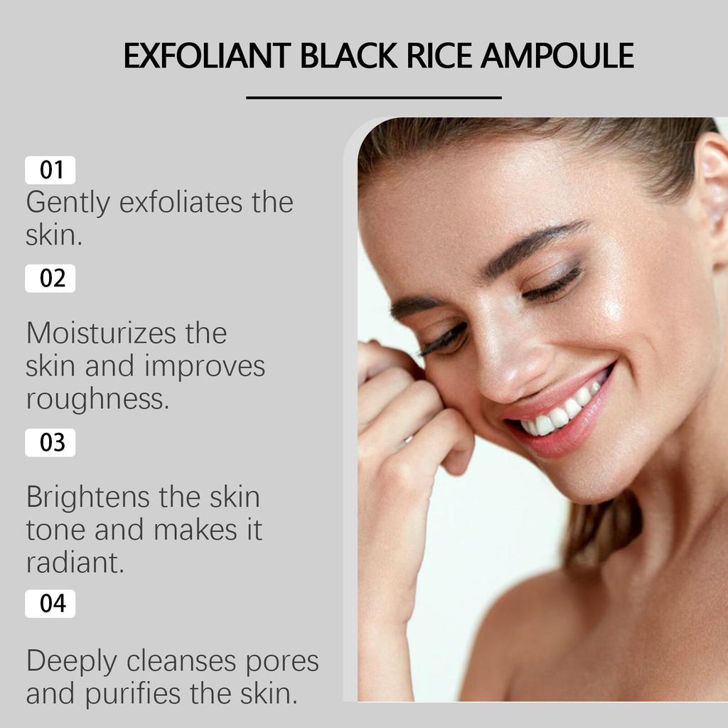 Black Rice Brightening Exfoliator Facial Cleansing Exfoliator Ampoule Softening Facial Serum