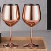 1/2pcs Stainless Steel Cocktail Glasses Red Wine Champagne Glass Drinkware Shatterproof Metal Cups For Home Bar Dinner Party