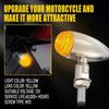 4X LED Turn Signal Motorcycle Light Chrome Lamp Amber 12V Universal M10 Blinker
