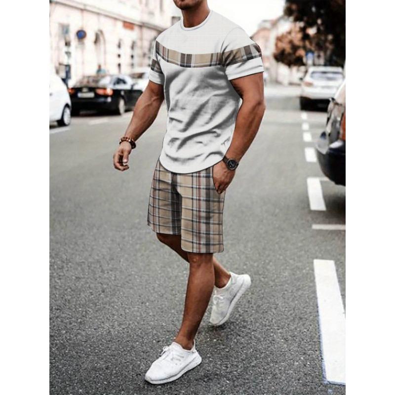 Breathable Outdoor Men s T-Shirt & Pants Summer 3D Printed Adult Set S