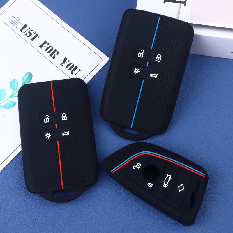 Simple Silicone Remote Car Key Cover Keychain Key Case Car Key Holder Shell For X1 X3 X4 X5 X6 Series Car Key Protector