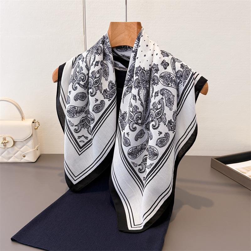 Classic cashew retro imitation velvet herringbone pattern cotton and linen small square scarf silk scarf headscarf shawl decorative scarf scarf