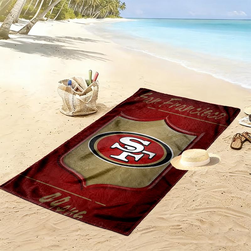 San Francisco 49ers Print Strandtuch, Großes Weiches Schnelltrocknendes Handtuch für Strand Camping Schwimmen