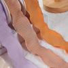 Ins 10 Yards Pleated Fabric Ribbon Bohemian Solid Color Ribbons Wave Edge Ruffle Textured Ribbon Festive Decor