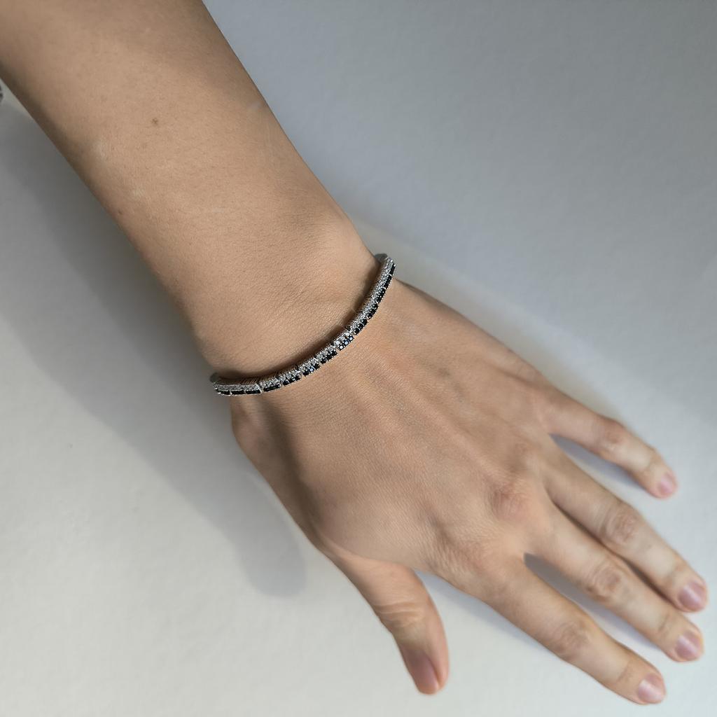 Silver Bracelet with Natural Sapphire 4.35ct, Item Weight 10.65 G (2205579)