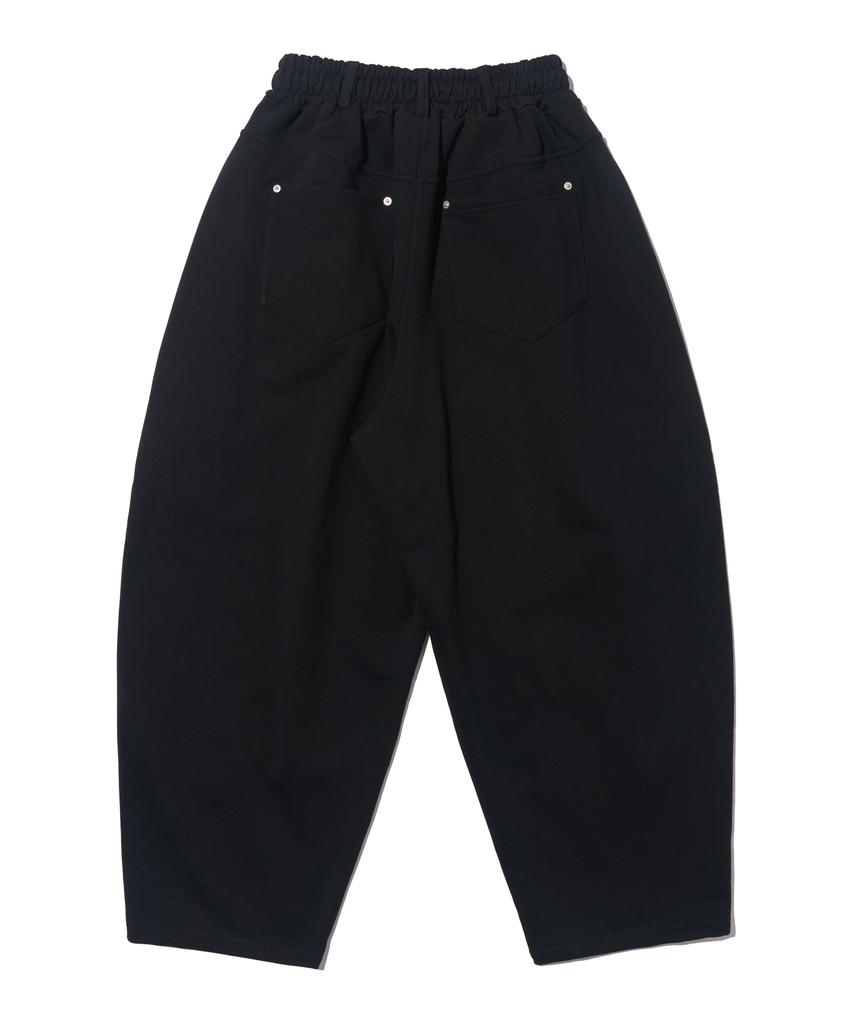 613SEOUL Curved Elastic Waist Training Pants (Black)