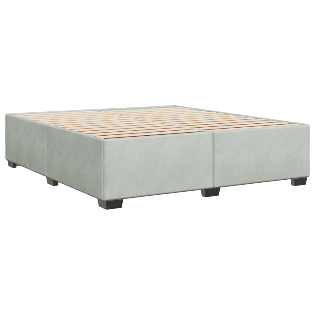 Bed Frame without Mattress Light Grey 200x200 cm Velvet