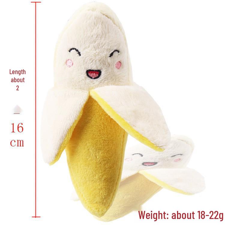 Peluche Bulldog Francese con Palla Squeaky e Giocattolo con Corda per Gatti e Gattini - Resistente al Morso, Design Cartoon Frutta