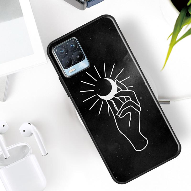 Hand hält Mond Finger Herz Hülle Für Realme 15 11 12 13 14 Pro Plus C53 C55 C51 C25 C63 C61 C65 C67 C71 C75 GT6 GT7 Pro
