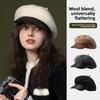 New Autumn and Winter Beret, Women's Wool Fashion Versatile Japanese Painter Hat, Windproof and Warm Cloud Hat
