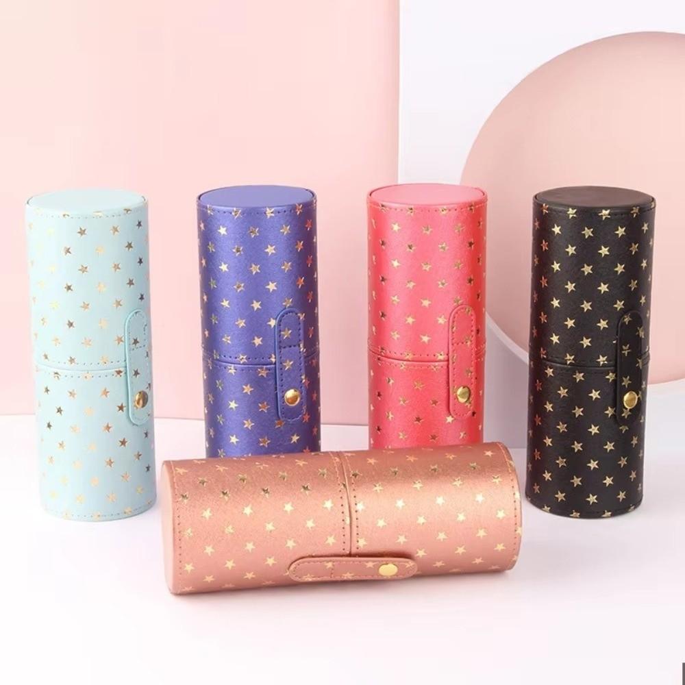 PU Leather Makeup Brush Bucket Waterproof Cosmetic Bag Portable Storage Box  Travel