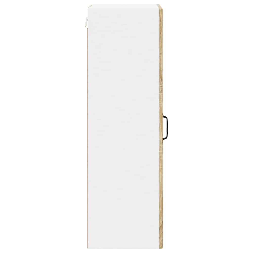Wall Mounted Glass Cabinet LUCCA Sonoma Oak 40 X 31 X 100 Cm