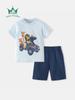 Children's Cartoon Animal Short Sleeve Suit, Spring/Summer Collection - 2-Piece Set for Ages 2-6