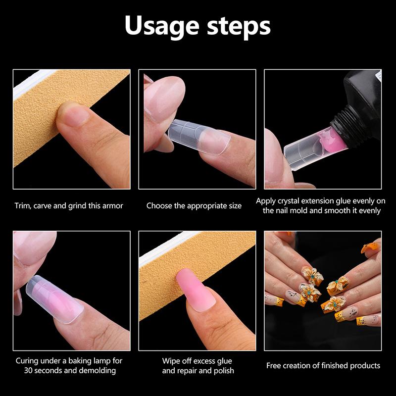 140Pcs Extension Reusable Matte Surface French Nail Dual Forms With Inner French Line 14 Sizes Full Cover Dual Nail Molds Quick