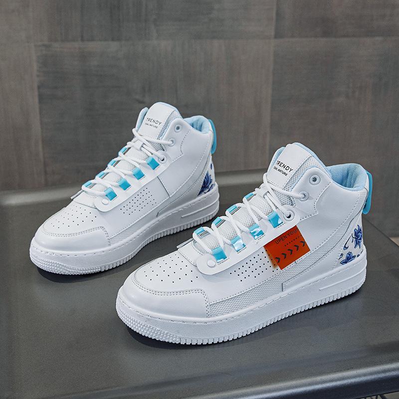 

Мода 2024 Осень Новые Высокие Повседневные Кроссовки Мужская Обувь Платформа Скейтборд Студенты Легкие Шнуровка Бег Плоские Кроссовки Для Путешествий 44 синий