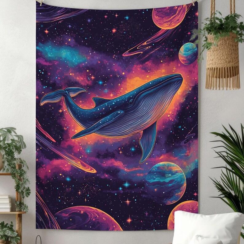 Cosmic Whale tapestry 75x100 чёрный