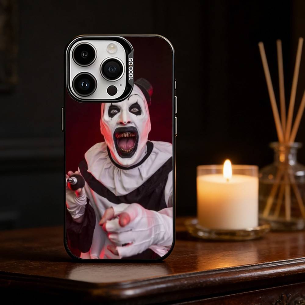 Art the Clown horror T-Terrifier Phone Case Color Silver Shell For IPhone 17 16 15 14 13 12 11 Pro Max Plus