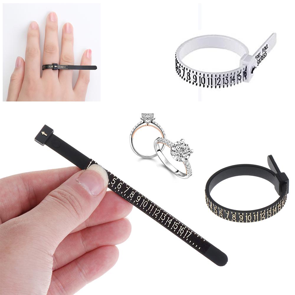White Accurate Plastic Gauge Finger Measure Ring Sizer Accessory Measure Tools Jewelry