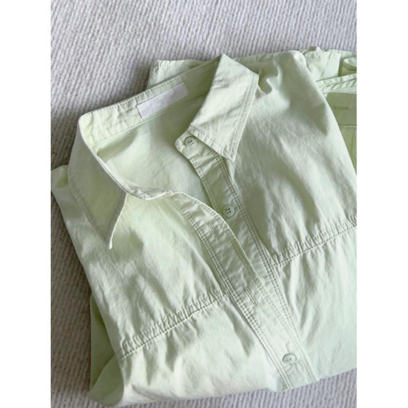 Fashion Loose Long Sleeved Cotton Shirt Jacket Women's Spring and Autumn New Thin Casual Simple Office Back Buttons Blouse Solid Color Sweet Clothing