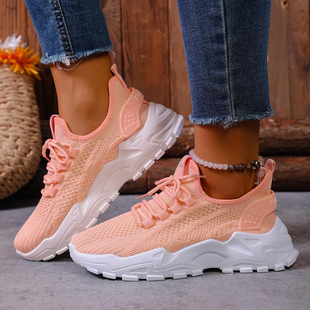 Flying weaving shock-absorbing fashion lightweight sports shoes casual shoes summer feet running shoes women's mesh breathable new models