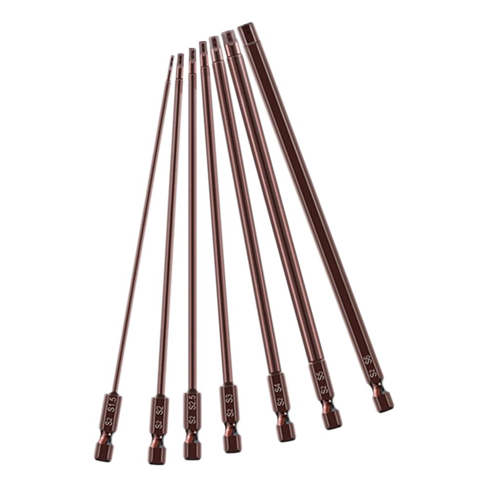 7pcs150mm Hex Batch Head H1.5-H6 Alloy Steel Magnetic Hex Shank Screwdriver Bits Screw Driver Tools Non-Slip Screwdriver