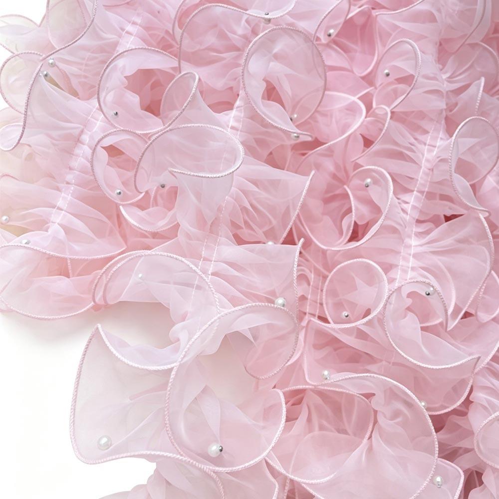 11cm Wide Organza Beaded Ribbon 1 Yard Wave Ruffle Edge Pleated Lace Trim Flower Lace Pearl Fabric Edge Beaded Mirror Welt Width 11cm