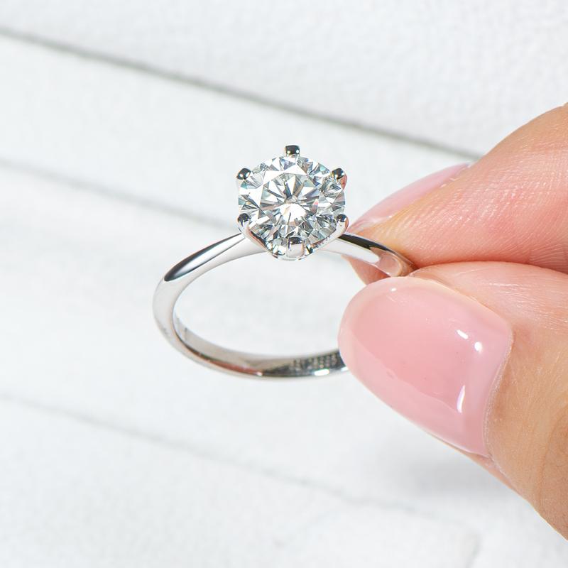 Anziw 2CT 3CT Moissanite Ring 1CT 0.5CT Wedding Engagement Ring 925 Silver for Women Solitaire Diamond Finger Jewelry