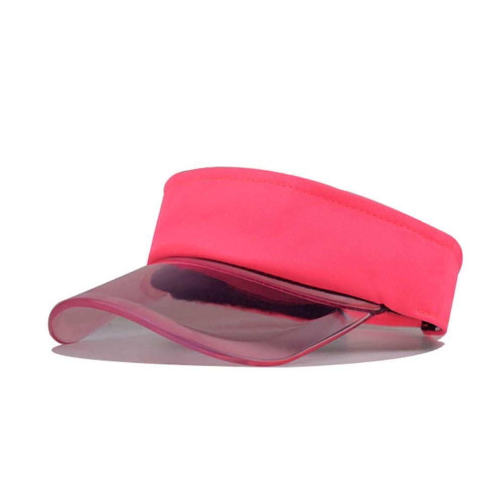 Clear Brim Summer Sun Hats Breathable Empty Top Hat Running Transparent Visor Caps  Travel Sport