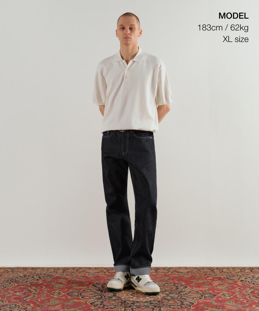 MUSINSA STANDARD Washable Supima Cotton Knitted Polo Shirt [Ivory]