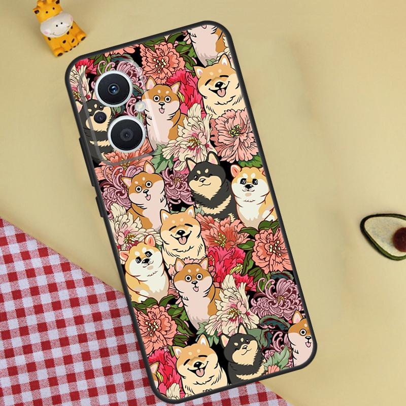 Shiba Inu Cute Cartoon Art Phone Case For OPPO Reno 12 12F 11 13 F 8T 7 8 10 Pro OPPO Find X8 Pro X6 X3 X5 Lite Cover
