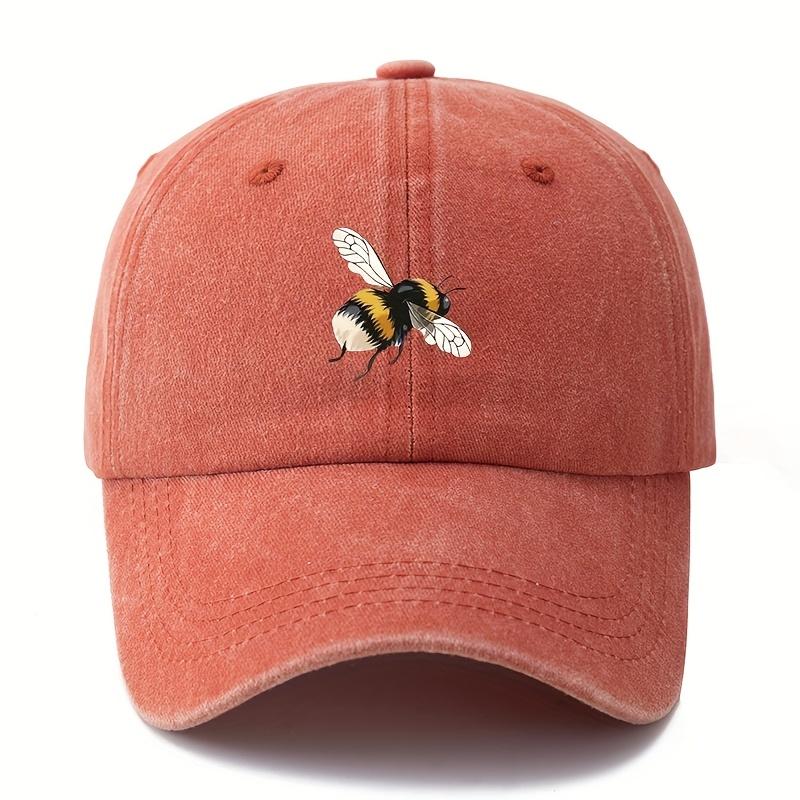 Cartoon Bee Patterned Baseball Cap with Lightweight Curved Brim Suitable for Outdoor Camping, Travel, and Leisure Wear