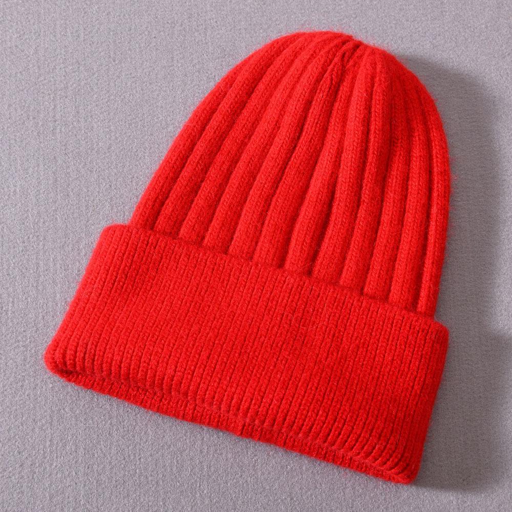 Children's knitted hat rabbit velvet classic striped soft cute autumn and winter outdoor wool hat warm and windproof