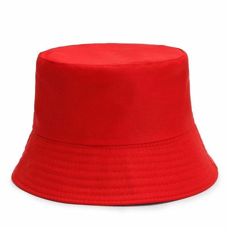 Bucket Hat Group Activities Advertising Hat Travel Agency Hat Printing Printing Embroidery Double-Sided Solid Color Basin Hat M(56-58cm)