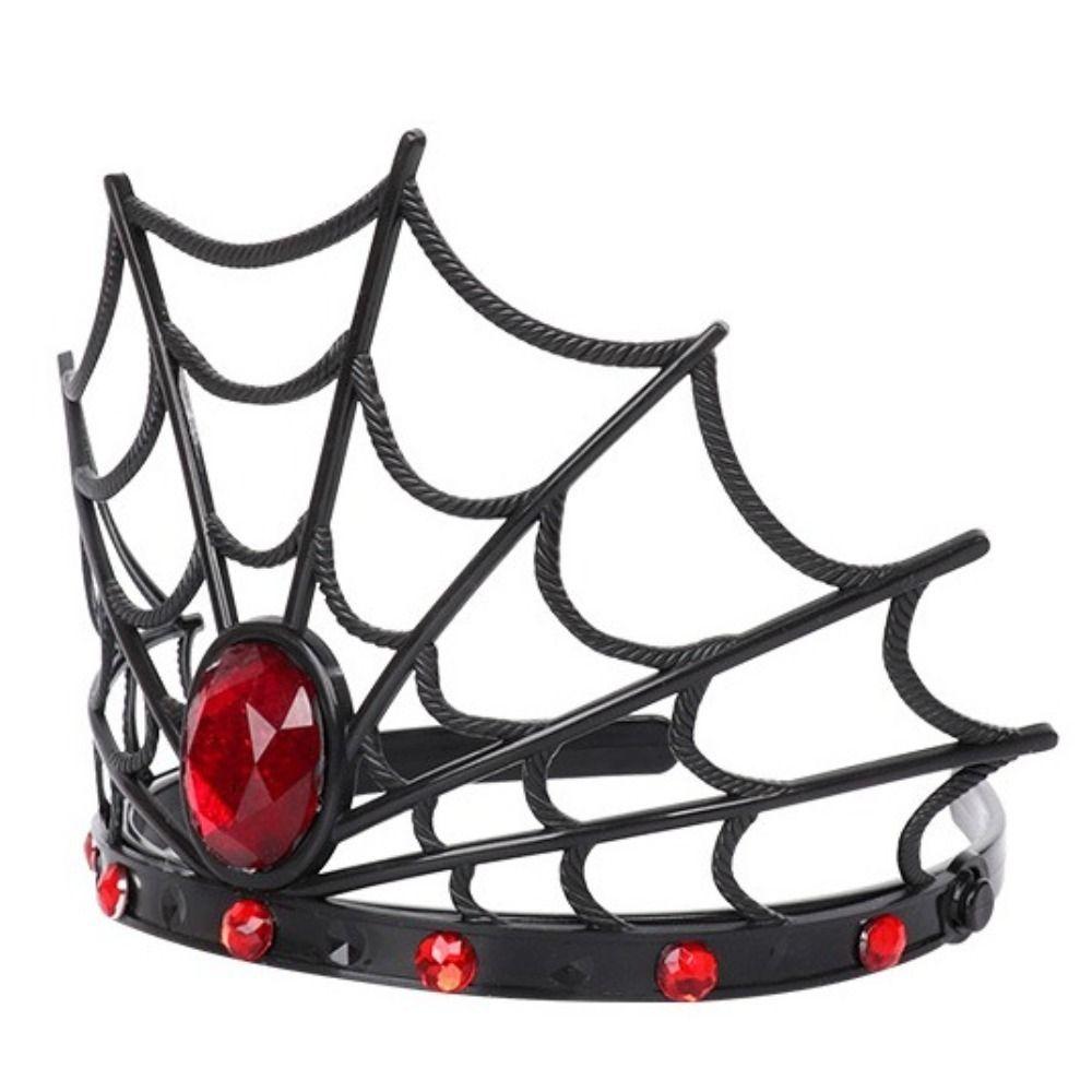Shining  Spider Queen Crown Cosplay Halloween Headband Trendy Spider Web Headband  Hairband