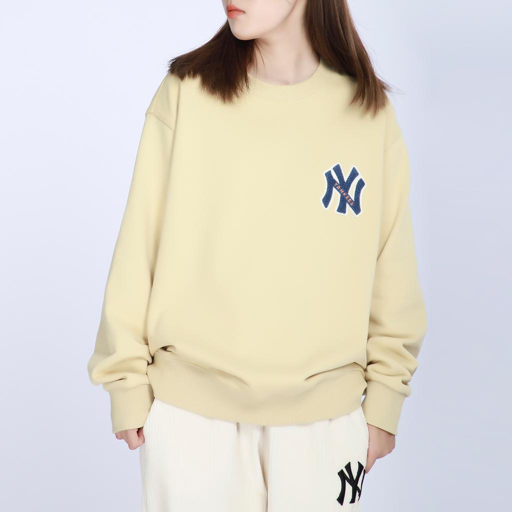 New MLB New York Yankees Sweatshirts Unisex Beige Yellow 3AMTB0214-50BGS