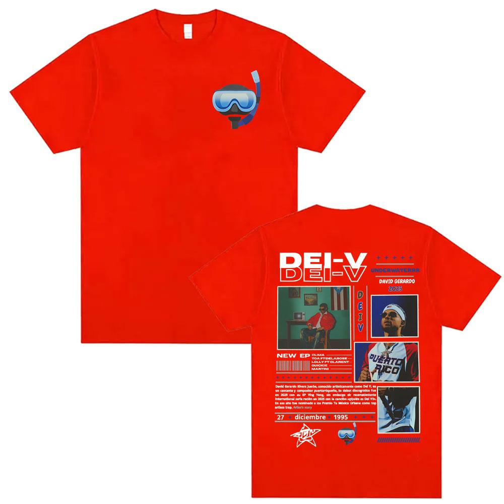 Rapper Dei V David Gerardo 2025 Tour Cover Tshirts Men Women Casual Cotton Short Sleeve T Shirt Summer Hip Hop Street Tshirt