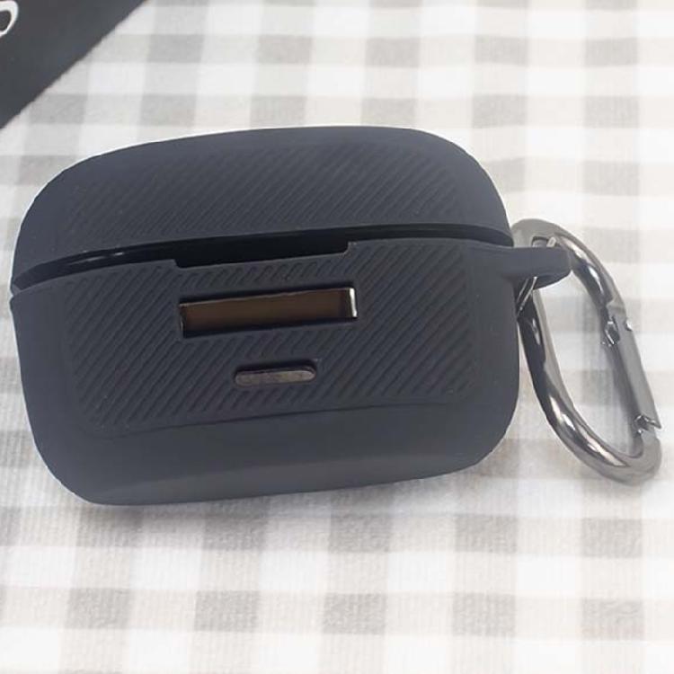 Silicone Charging Case Cover with Grip Texture, Carabiner Carry, and Easy Cable Access for Everyday Clip On Earbuds Travel and Storage Use