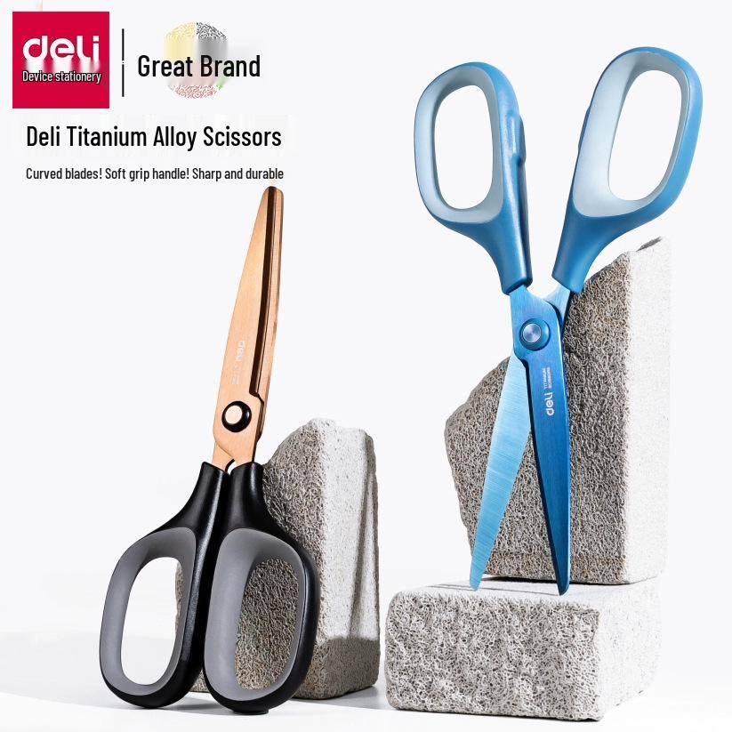 

Deli 6058T Titanium-Coated, Rustproof, Non-Stick, High-Performance Craft and Office Scissors. 175mm чёрный