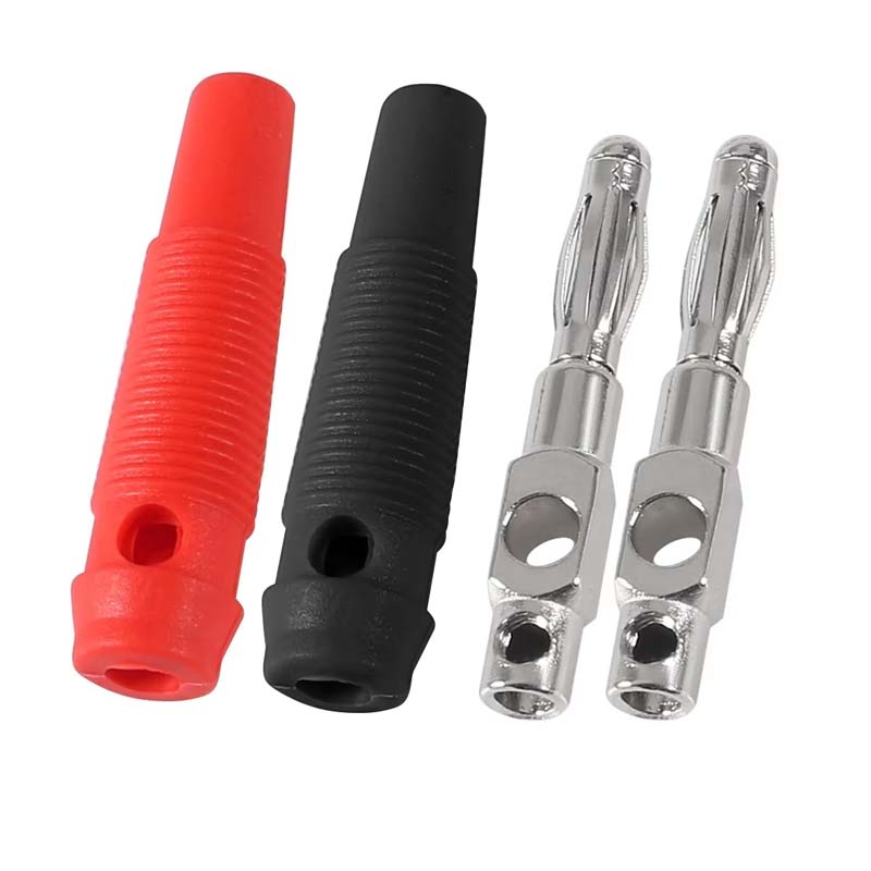 10Pcs High Current Screw Type 4mm Banana Plugs Male Stackable Connector Speaker Cable Adapter 4mm High Current Banana Plugs