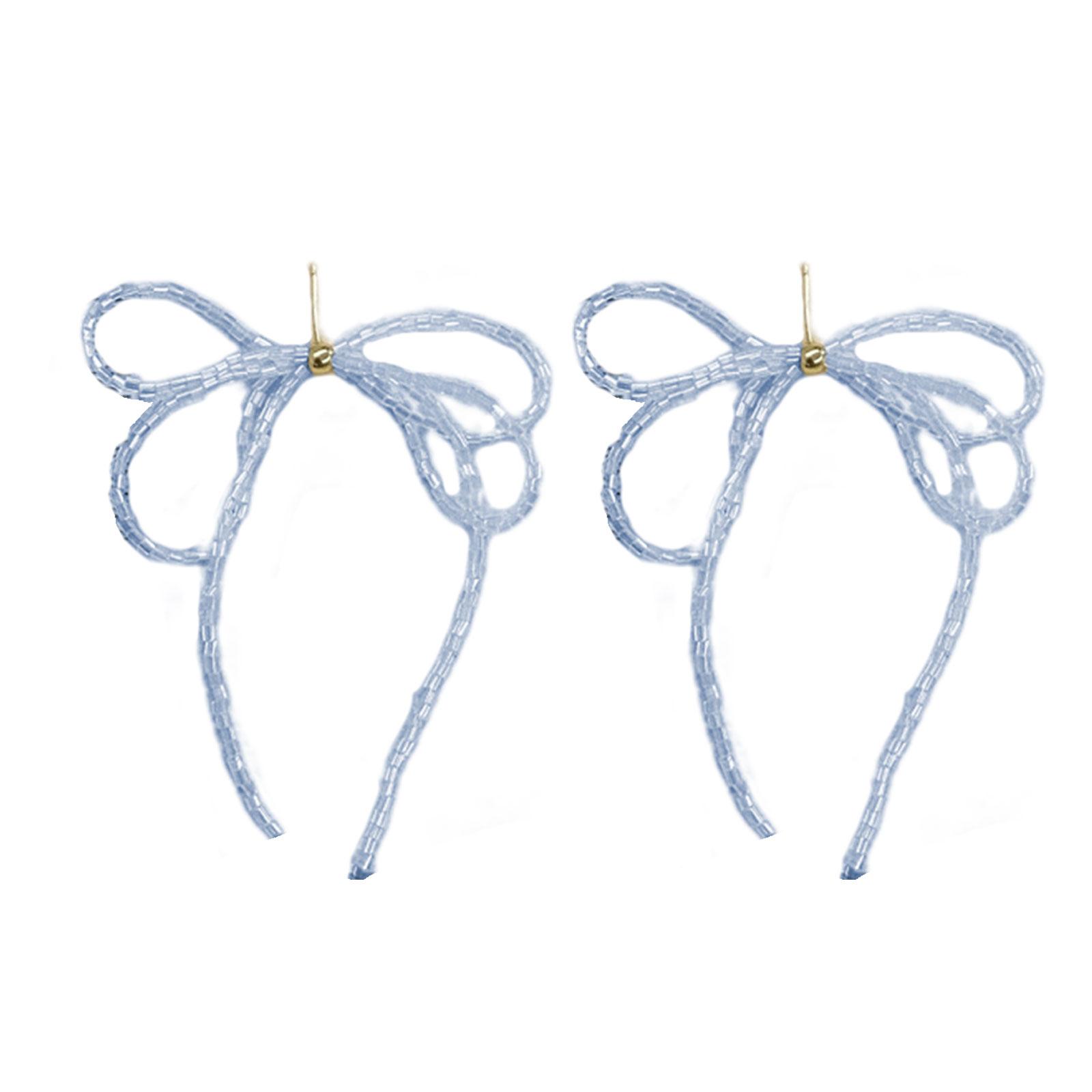 

Элегантные серьги-капли с бантом из бисера, модные висячие серьги, эффектные ювелирные изделия, серьги-капли с кисточками для женщин и девочек синий