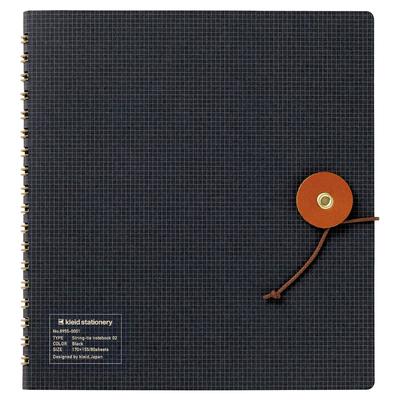 Kleid Notebook String Tie Notebook 02, Square, 2mm Grid, Black, 8955