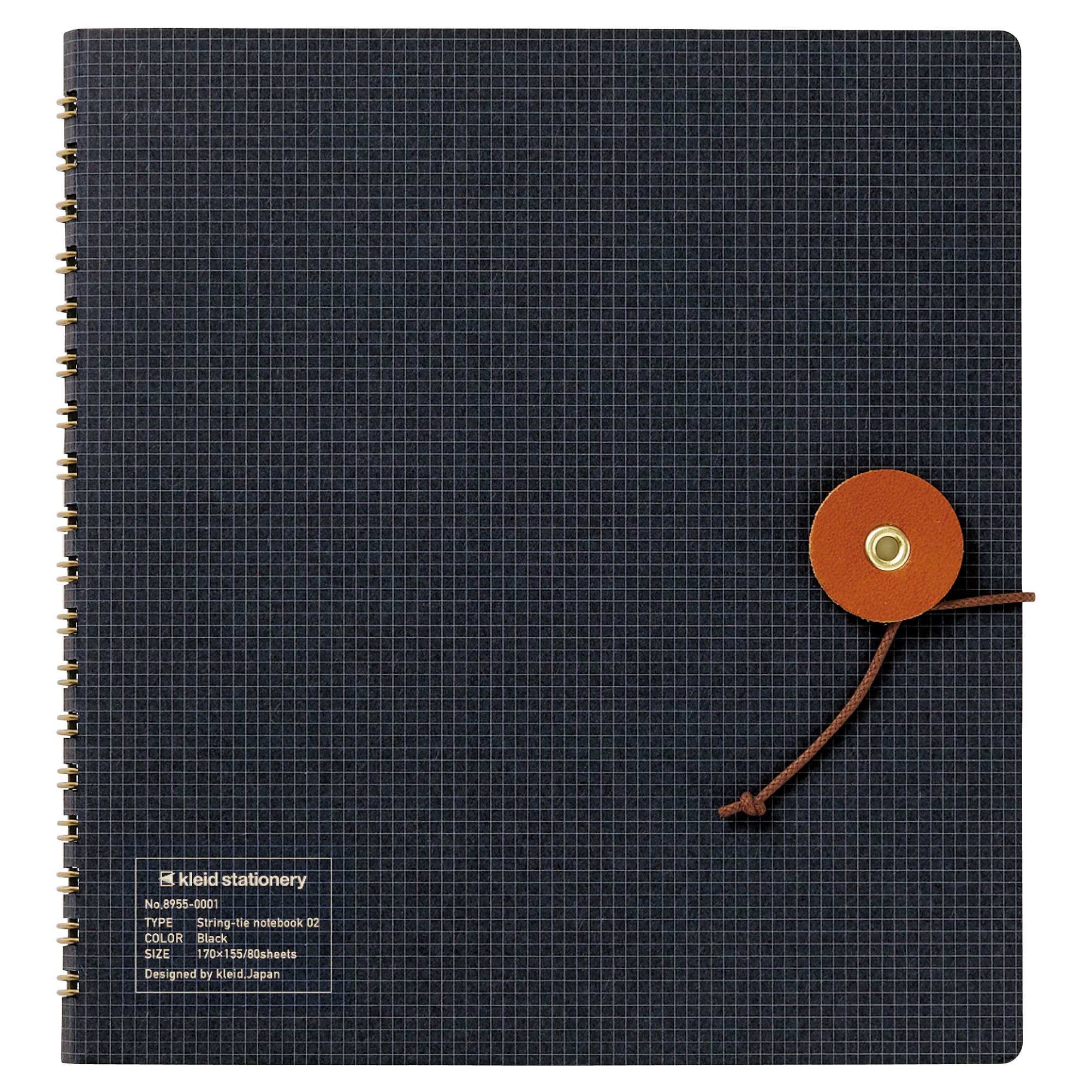 

kleid Notebook String Tie Notebook 02, Square, 2mm Grid, Black, 8955